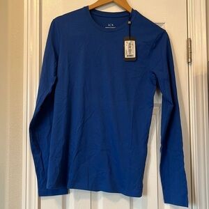 A/X Armani Exchange Crew Neck Long Sleeve Pima Cotton Basic Shirt
